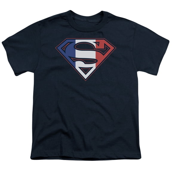 Superman - French Shield - Youth Short Sleeve Shirt - Large