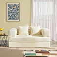 thumbnail image 3 of YINIX 62.9"  Sofa Couch with Two Pillows,  Comfy Modular Convertable Sofa Bed for Living Room and Small Spaces, Beige, 3 of 9