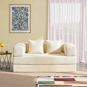 YINIX 62.9 Convertible Sleeper Sofa Bed with 2 Pillows, Removable Floor Sofa Couch for Living Room Small Spaces, Black