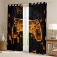 thumbnail image 2 of jejeloiu Console Gaming Gamer Blackout Curtains Set of 2 (52x84 Each),Modern Video Game Window Curtains,Orange Neon Gamepad Curtains and Drapes For Boys,Breathable Home Decor, 2 of 6