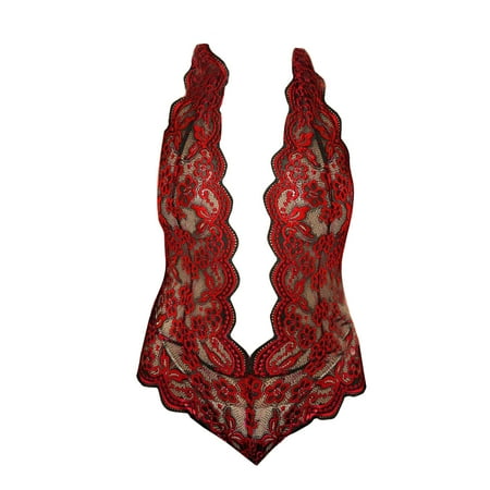 Kcodviy Plus Size Lingerie V Neck High Waist Floral Lace Criss Cross Bra And Panty 2 Piece Set No Underwire Push up Bustier Lingerie Set Lace up Lace Pajama Set for Women plus Size Lingerie Set w