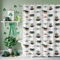 thumbnail image 3 of Shower Curtain, Boho Geometric Green Black Waterproof Shower Curtain Set with Hooks for Bathroom Showers,Stalls and Bathtubs,60x72In Mid Century Patterns, 3 of 9