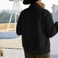thumbnail image 3 of Womens Winter Long Sleeve Button Sherpa Jacket Coat Pockets Warm Fleece, 3 of 5