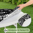 thumbnail image 5 of Black Gothic Skull Butterfly Pattern Round Fitted Tablecloth with Elastic Edge,Dining Table Cover Waterproof,Outdoor Round Tablecloth for Camping,Dining,Indoor and Outdoor, 5 of 7