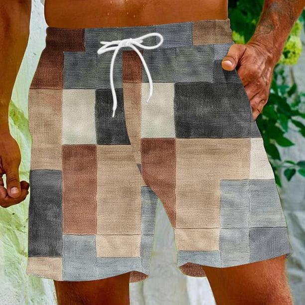 Puntoco Pantalones Cortos Con Estampado Hawaiano Para Hombre, Pantalones Cortos Con Bolsillo Y Cordón Xl, Pantalones Cortos Para Hombre