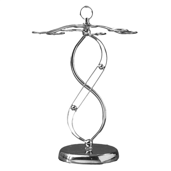 Iron Countertop Wine Glass Holder with Scrollwork Design, Freestanding Tabletop Stemware Storage Rack 6 Hooks