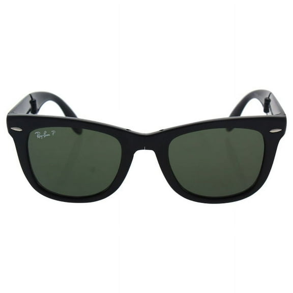 Ray Ban RB 4105 601/58 Folding Wayfarer - Black/Green Polarized by Ray Ban for Unisex - 50-22-140 mm Sunglasses