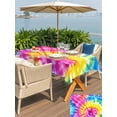 thumbnail image 5 of Rectangle Outdoor Tablecloth With Umbrella Hole And Zipper– Abstract Ethnic Tie Dye Art Waterproof Patio Table Cover for Party, Picnic, Backyard, 60"x84" , Colorful, 5 of 8