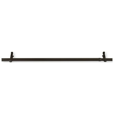 Contemporary Home Living 84" Brown Solid Contemporary Window Curtain Rod