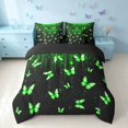 thumbnail image 3 of Homewish Bling Butterfly King Bedding for Girls, Black Green King Bed in a Bag, Black Reversible, 7-Piece, 3 of 7