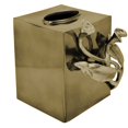 thumbnail image 1 of Funda para caja de pañuelos Decozen The Calla Lily de aluminio con acabado dorado, 1 of 5