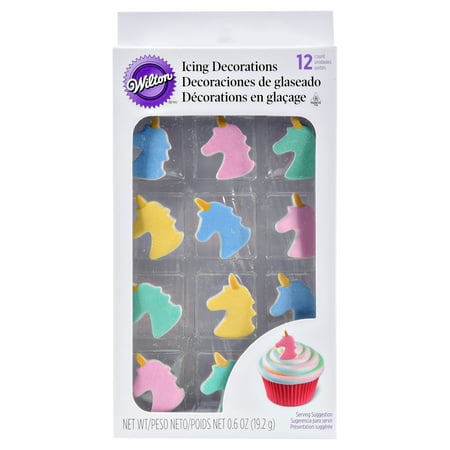 Wilton Pastel Unicorn Icing Decorations 12ct Wilton Pastel Unicorn Icing Decorations 12ct