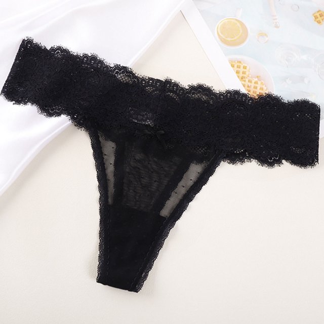 Puntoco Ropa interior para mujer, bragas, ropa interior sexy de encaje para mujer, bragas sólidas ahuecadas, cómodas y delgadas