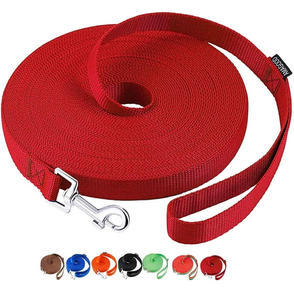 shiyou-Dog/Puppy Obedience Recall Training Agility Lead-15 ft 20 ft 30 ft 50 ft Long Leash-for Dog Training,Tie Out,Play,Safety,Camping (20 feet, Red)