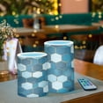 thumbnail image 3 of Yayeee Flameless Candles with Remote Flickering Battery Operated Multi Color Changing, Dark Blue Hexagon Patterns, 3 of 7