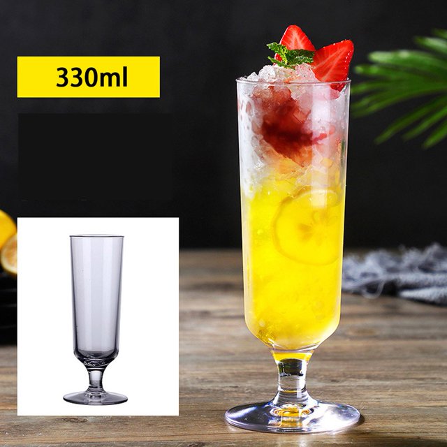 UHUSE Plastic Transparent Unbreakable Silicone Plastic Wine Glass Cups Bar Home Goblet
