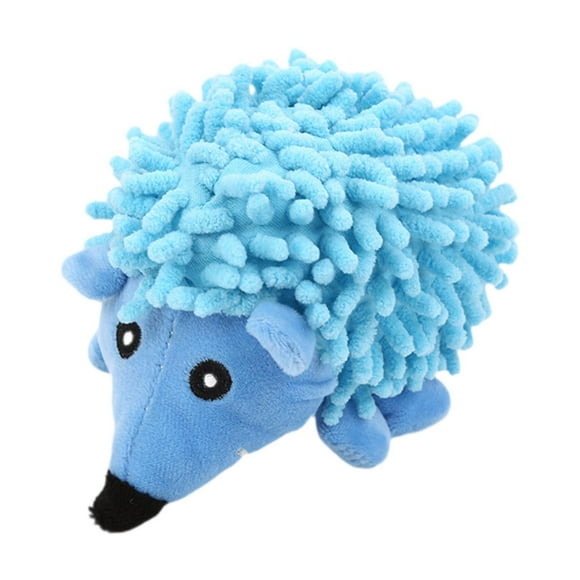 Juguete para perros de peluche, juguetes chirriantes para perros, juguete de peluche chirriante para correr, jugar y masticar azul