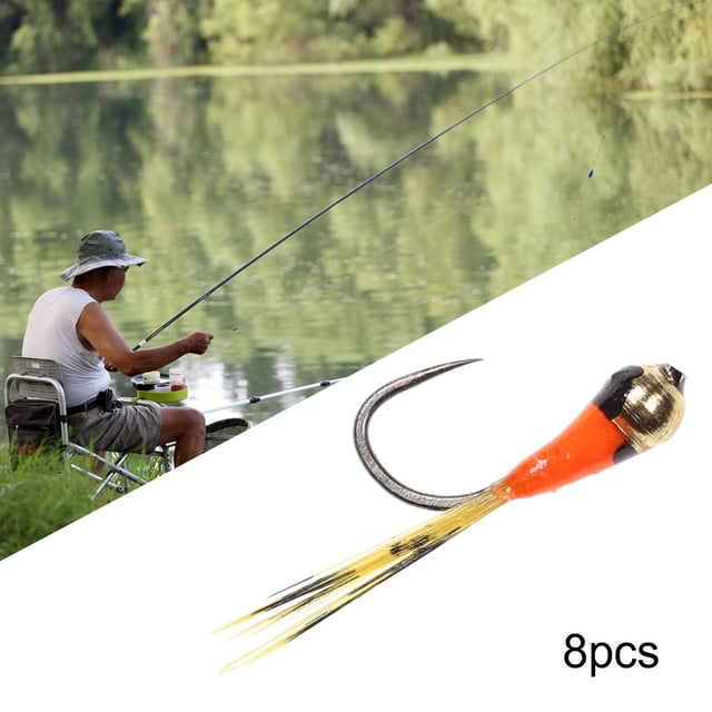 Señuelos en , cebos artificiales, señuelos , señuelos verticales para Jigging de de invierno, 8 Uds., de aparejos de naranja Baoblaze Señuelos de pesca en hielo