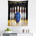 thumbnail image 1 of Bowling Party Tapestry, Blue Abstract Ball on the Lane Pins Close up View Sports Leisure Time Game, Fabric Wall Hanging Decor for Bedroom Living Room Dorm, 5 Sizes, Multicolor, by Ambesonne, 1 of 1