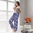 thumbnail image 5 of Sikiie Skull flower white blue Women’s Ultra-Soft Comfy Lounge Pants Sleepwear Comfy Lounge Pants Drawstring Sleep Bottoms with PocketsSmall, 5 of 6
