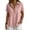 12# Pink, variant on Linen Tops for Women Summer Gauze Shirts Button Down Short Sleeve V Neck Blouses Dressy Casual Tunic Clothes White L