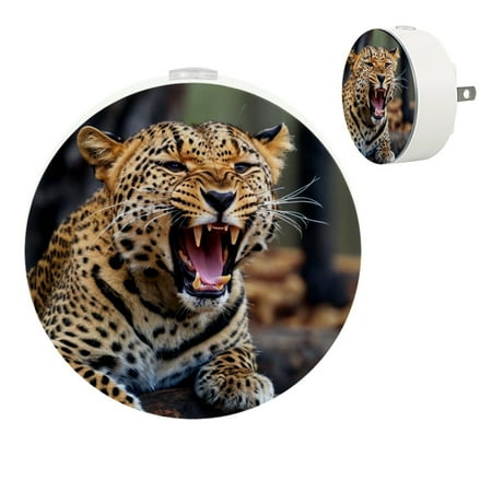 

YZUOUZY Night Light Nightlight Bedroom Lamps Set of 2 Stump Leopard