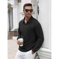 thumbnail image 5 of COOFANDY Long Sleeve Polo Shirts for Men Knit Polo Sweater Lightweight Ribbed Pullover Sweater for Men Casual Collared Shirts for Daily Life, Business and Sports in Autumn and Winter, 5 of 7