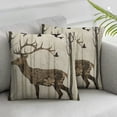 thumbnail image 3 of HGOD Design Fashion Deer Sofa Bed Home Decoration Pillow Case Forest Deer and Bird Art Cushion Cover Cotton 1 set of 2, various sizes, 3 of 7