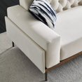 thumbnail image 6 of 84.6"Accent Sofa, Modern Velvet Sofa Couch with 2 Pillows, Extra Long Couch with Square Arm, Comfy 3 Seater Sofas with Metal Legs, for Living Room, Bedroom, Guestroom, Beige, 6 of 7