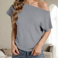 thumbnail image 4 of Womens Workout Clothes Kelon Womens Summer Tops Short Sleeve Shirts Crew Neck Fashion Clothes Vacation Outfits Summer Going Out Basic Tee, L, 4 of 5