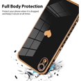 thumbnail image 3 of Compatible with iPhone XR Case Love Heart Plating Electroplate Luxury Elegant Case Camera Protector Soft TPU Shockproof Four Corner Back Cover iPhone XR Case -Black, 3 of 10