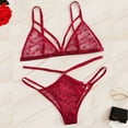 thumbnail image 2 of Everyday Bras for Women Women's Lace Camisole Shorts Set Sleepwear Large Men Underwear 5xl Lace Curtain Set 63 Lace Lingerie Shorts Set Lace Pajama Set for Women Fruit Pack Lace Bandeau Bra Red L, 2 of 7