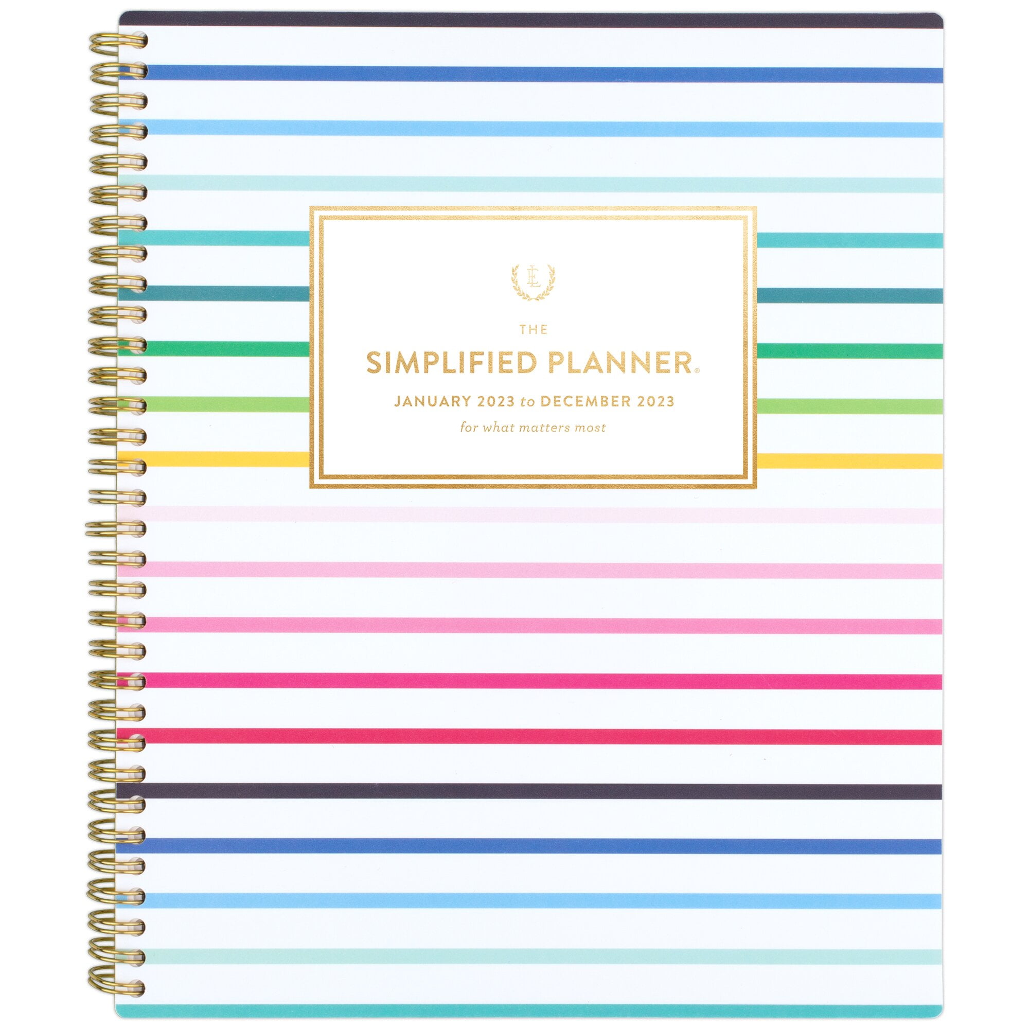 Simplified by Emily Ley for AT-A-GLANCE Happy Stripe 2023 Weekly Monthly Planner