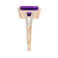 thumbnail image 4 of ANGARA Natural 5.3 ct Amethyst Split Shank Cocktail Ring with Diamonds in 14K Rose Gold for Women (Size-12x10mm) | February Birthstone, Anniversary, Jewelry Gift for Women | Natural Amethyst Ring, 4 of 9