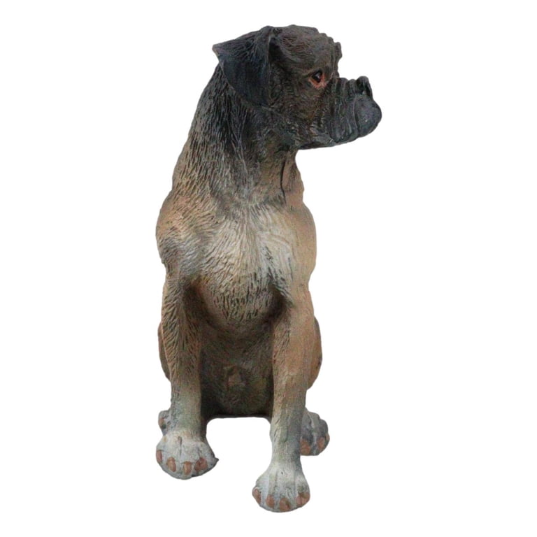 Boxer Dog Figurine – Hand Painted Collectible Statue, Brindle Uncropped Ears, New