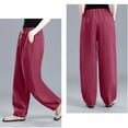 thumbnail image 4 of hotojiny Women's Casual Lantern Tapered Harem Pants Summer Baggy Cotton Linen Loose Fit Drawstring Trousers with Pocket, 4 of 7
