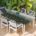 thumbnail image 2 of Sage Green Geometric Table Cloths for 4 Foot Rectangle Tables, Modern Abstract Gradient Marble Patio Waterproof Elastic Fitted Tablecloths, Washable Rectangular Table Cover for Camping, 2 of 8