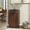 Walnut, variant on Noble House Great 10-Gallon Tilt-Out Trash Can Cabinet, Woodgrain Hidden Bin with Drawer for Kitchen, Bathroom, White & Black