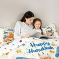 thumbnail image 5 of Feelyou Western Happy Hanukkah Twin Bedding Sets 7-Piece, Cartoon Funny Gnome Bedding Comforter Set, Chanukah Holiday Reversible Sheet Sets, Luxury Bedroom Decor, 5 of 8