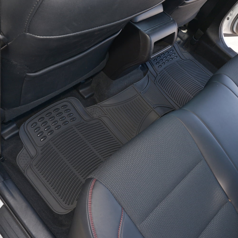 DC Comics - Batman Car Floor Mats 3pc Set - Logo on Heavy Duty Rubber, Fits Most Cars Trucks Van SUVs