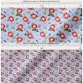 thumbnail image 2 of Soimoi Blue Cotton Poplin Fabric Text,Leaves & Tomato Vegetable Print Fabric by Yard 42 Inch Wide, 2 of 7