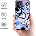 thumbnail image 5 of Case for iPhone 12 Pro Max 6.7 inch, Cute Love Heart Printed Shell for Women Girls Painting Art Design Case Shockproof Slim Soft TPU Bumper Hard Back Protective Case - Blue#1, 5 of 15