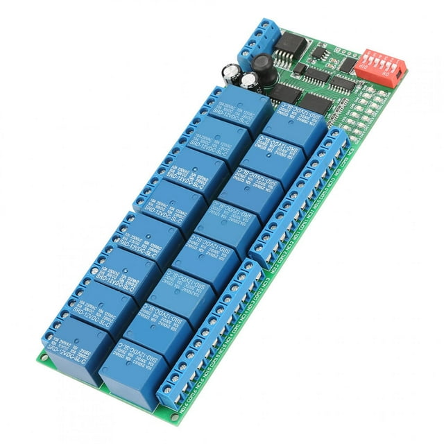 Relé RS485 De 16 Canales, Relé RS485, Interruptor De Puerto Serie De Retardo Máximo De 255 Segundos, Laboratorio De Voltaje De Trabajo De 12 V CC Para La Fábrica De La Escuela LHCER RTU Relay