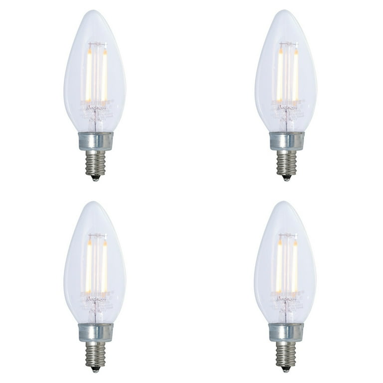 Bulbrite Frost Candelabra Light Bulbs 2-Pack - E12 Base, Dimmable 3000 Hour