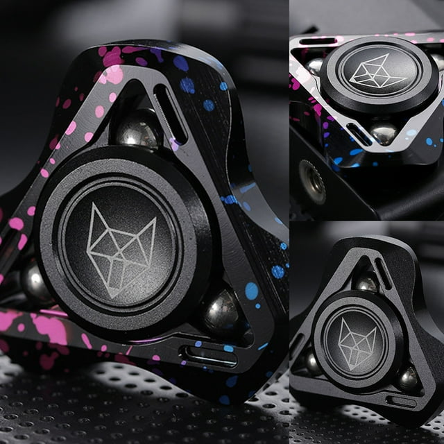 Fidget Spinner Eye-catching Wear-Resistant Aluminum Alloy Spinning Top Children Autism Stress Relief Toy for Home