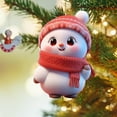 thumbnail image 5 of Vikakiooze Christmas Valentine's Day 2D Flat Acrylic Car Rearview Mirror Decoration Cute Snowman Backpack Pendant, 5 of 7