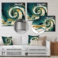 thumbnail image 4 of Designart "A Spiral in Dark Blue and Gold II" Abstract Spirals Metal Art Living Room, 4 of 5