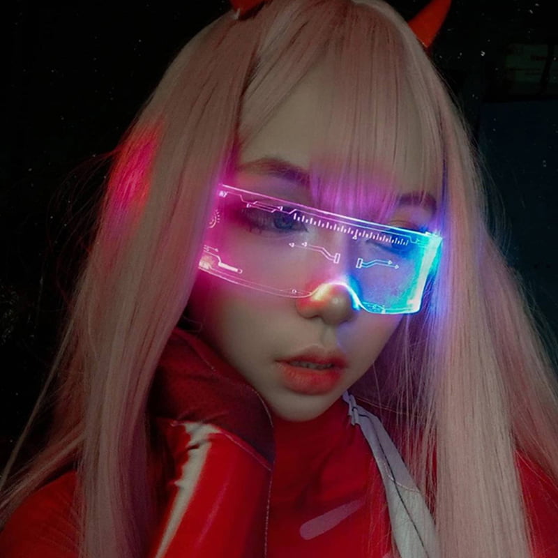 NEW Cyberpunk LED Light-Up Glasses Neon Luminous Goggle for Party DJ Bar Cosplay