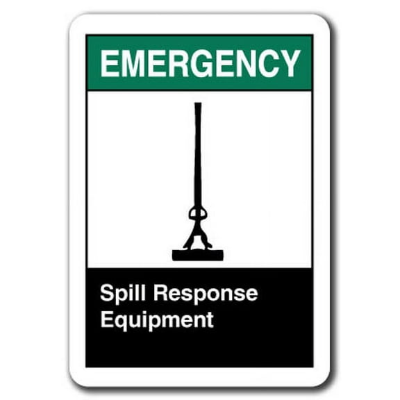 Emergency Sign - Spill Response Equipment 7"x10" Plastic Safety Sign ansi osha