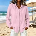 thumbnail image 3 of Timegard Hoodies for Women Sun Protective Long Sleeve Button down Shirts Lightweight Loose Casual Thin Tops Fall[Large,Pink A], 3 of 9